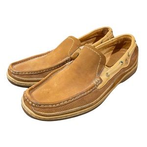 Tommy Bahama Men's Tan Leather Boat Loafer Slip On Sneaker Casual TB-383 11.5 M